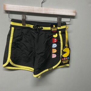 Justice Pac Man Classic Running Shorts Black Yellow Size S 7 8 Kids Girls